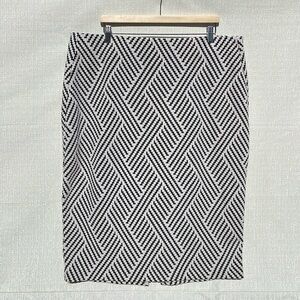 Lane Bryant Pencil Skirt Zig Zag Full Zip Skirt Black Beige Plus Size 22